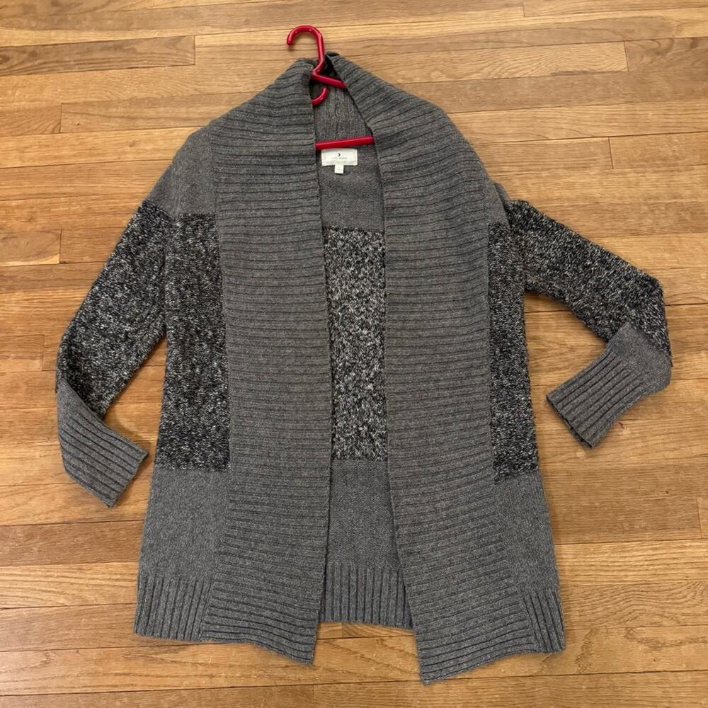 Ruby Moon gray open front long sleeve tunic sweater size large L
 b54